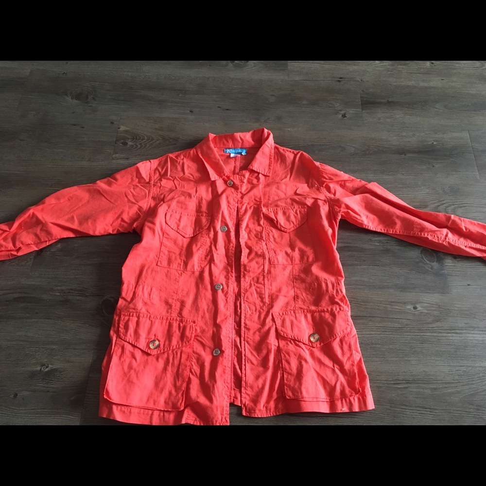Pink Red Light Cargo Style Jacket
